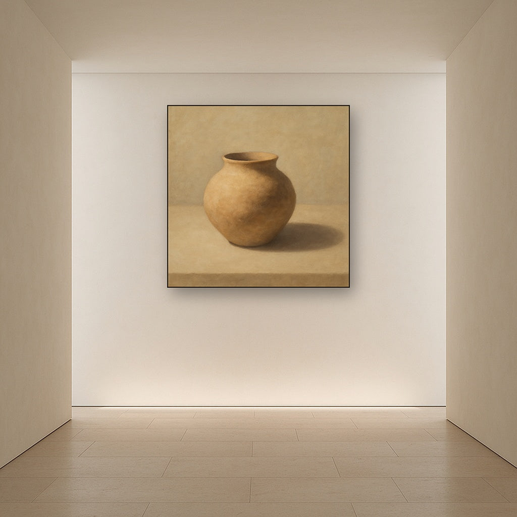 Organic Clay Vessel & Solitary Shadow No. 6 Oil Painting - View 5