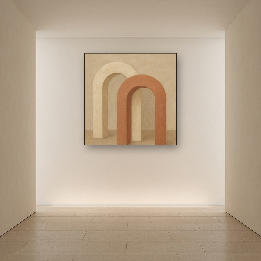 Minimalist Japandi Archways No. 10 - Modern Fine Art Oil Painting - View 5