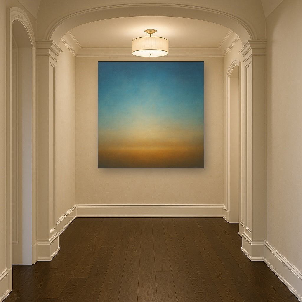 Celestial Azure & Warm Ochre Equilibrium No. 13 Oil Painting - View 5