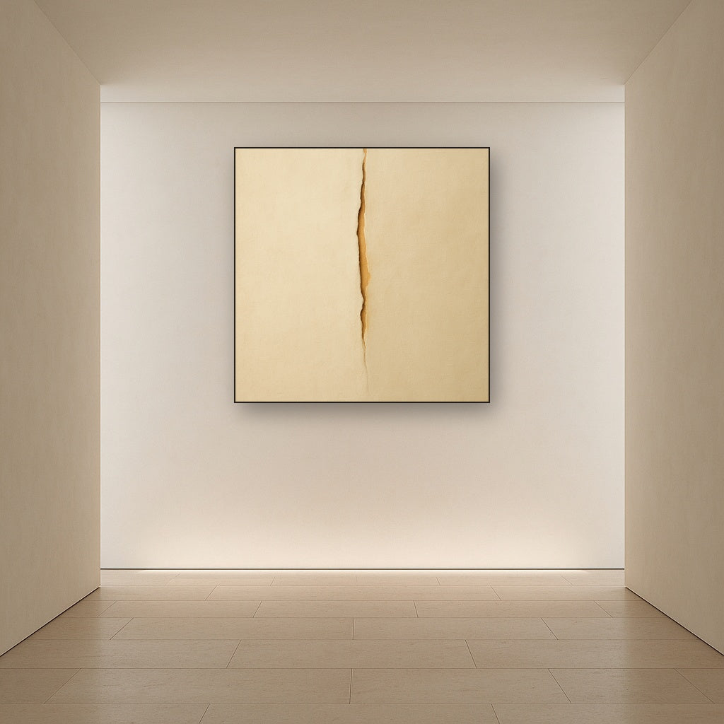 Tactile Stucco & Ochre Rift No. 9 - Modern Fine Art Oil Painting - View 5