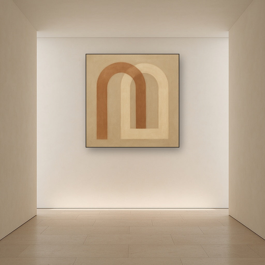 Minimalist Japandi Archways No. 10 - Modern Fine Art Oil Painting - View 5