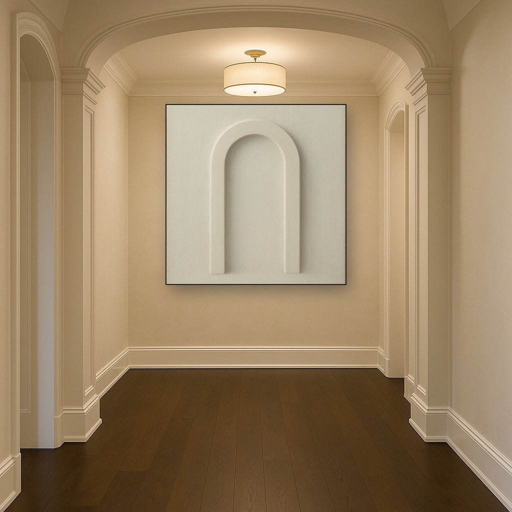 Textured Monolithic Plaster Arch No. 9 - Modern Fine Art Oil Painting - View 5