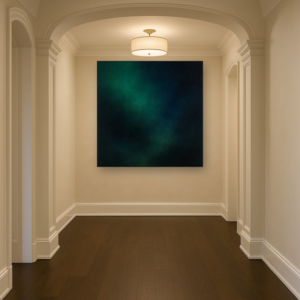 Emerald & Midnight Sapphire Sfumato Immersion No. 16 Oil Painting - View 5