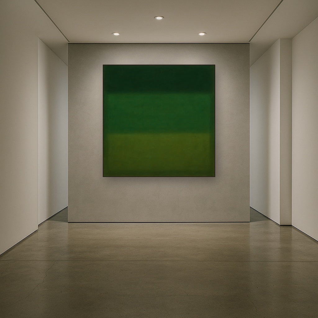 Forest Emerald & Deep Moss Contemplative Field No. 6 Oil Painting - View 5
