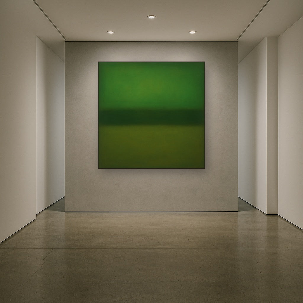 Forest Emerald & Deep Moss Contemplative Field No. 12 Oil Painting - View 5