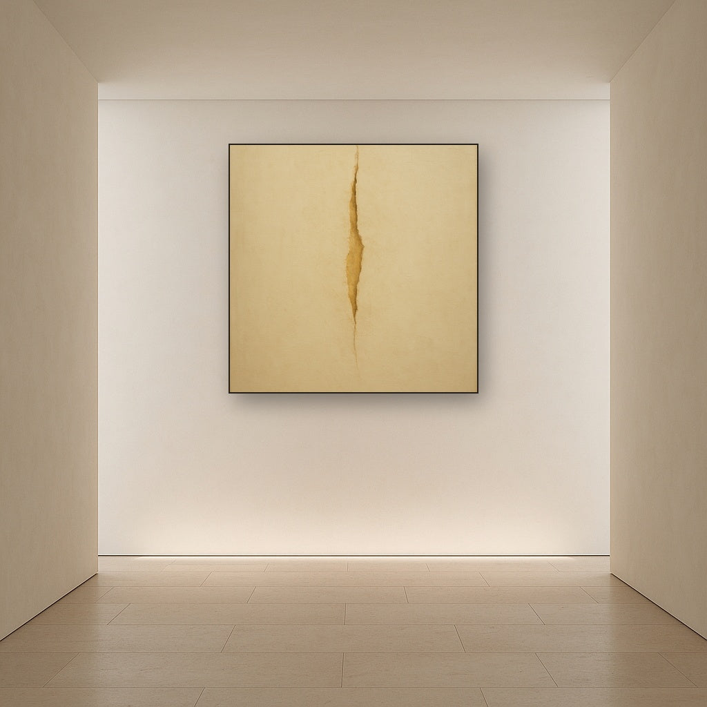 Tactile Stucco & Ochre Rift No. 9 - Modern Fine Art Oil Painting - View 5