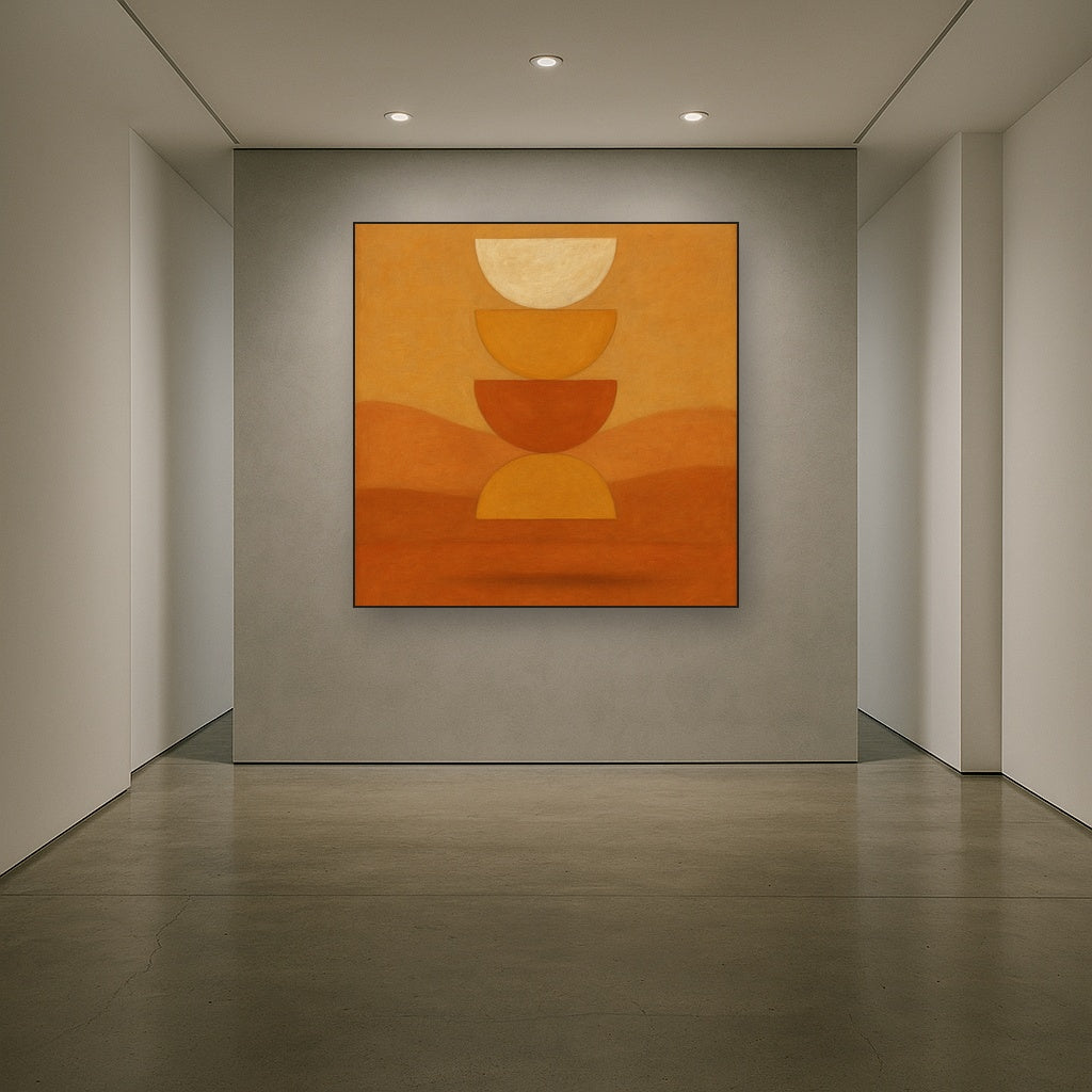 Stacked Semicircle Totem in Desert Warmth No. 3 Fine Art Oil Painting - View 5