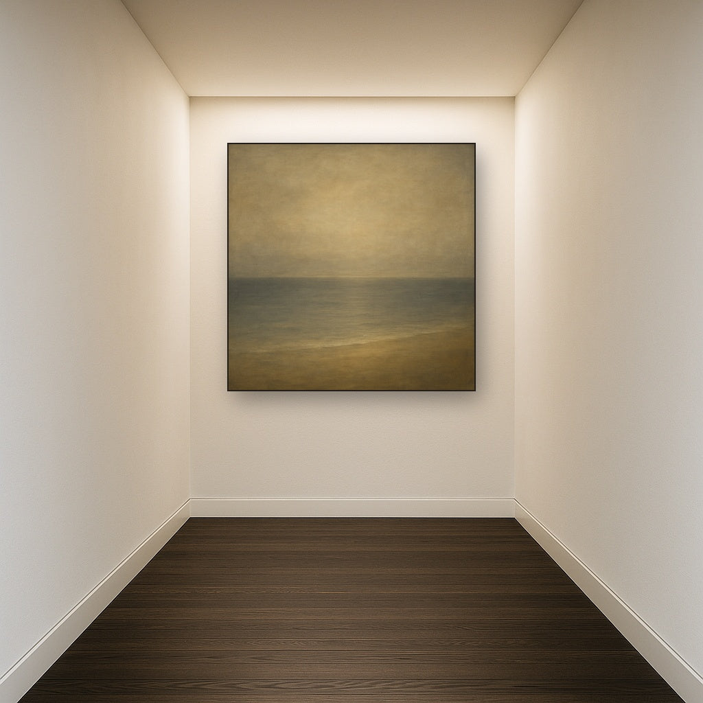 Monochrome Ocean Silence No. 5 - Modern Fine Art Oil Painting - View 5