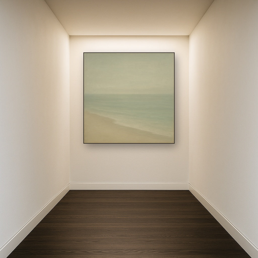 Monochrome Ocean Silence No. 5 - Modern Fine Art Oil Painting - View 5