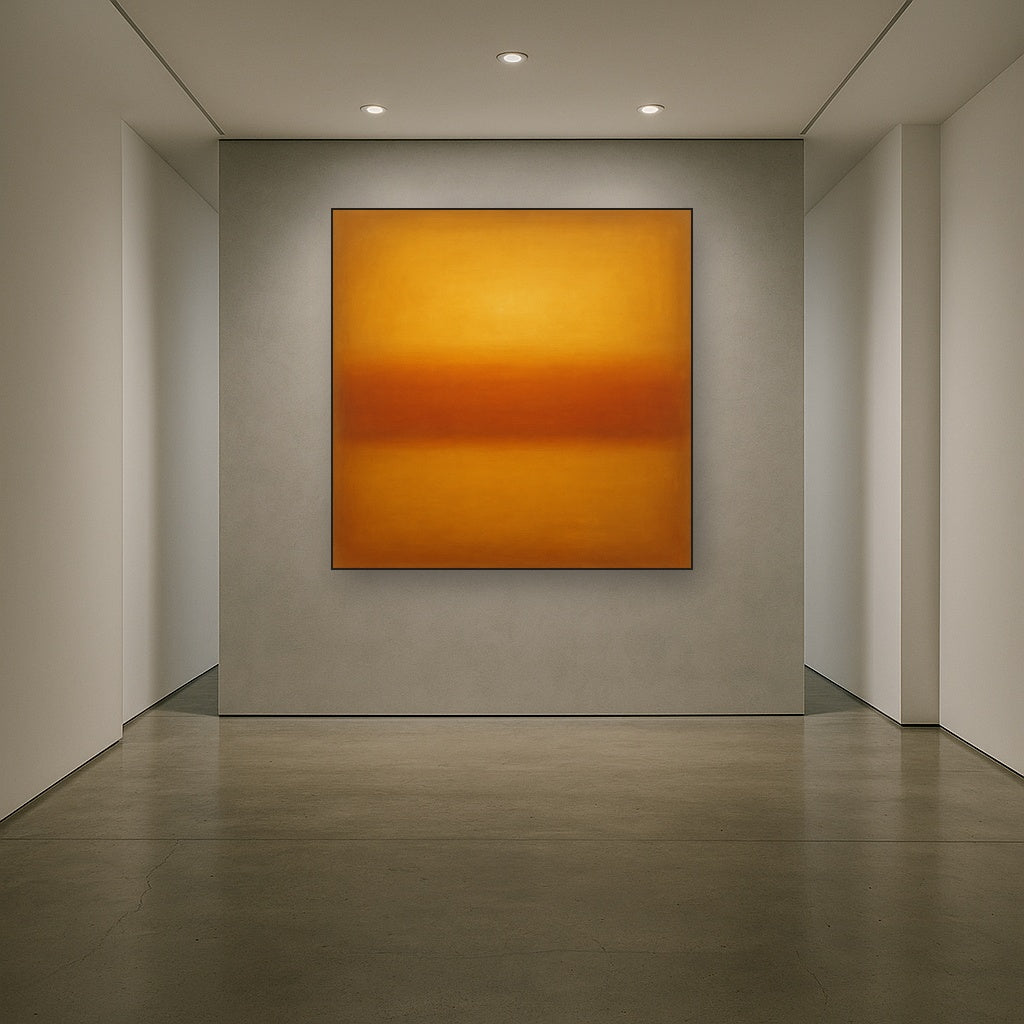 Warm Amber & Raw Sienna Sunset Meditation No. 21 Oil Painting - View 5