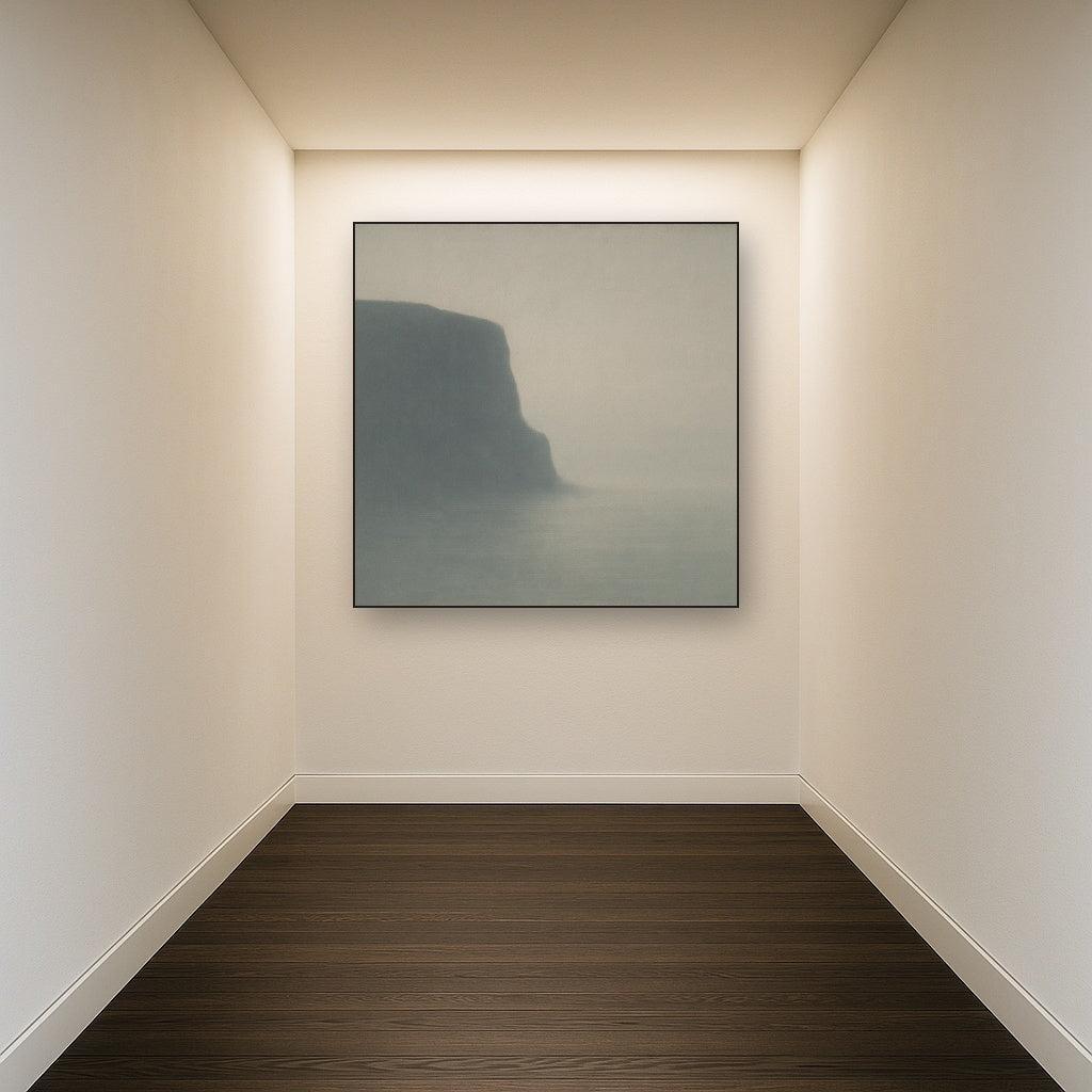 Solitary Headland in Fog No. 9 - Modern Fine Art Oil Painting - View 5