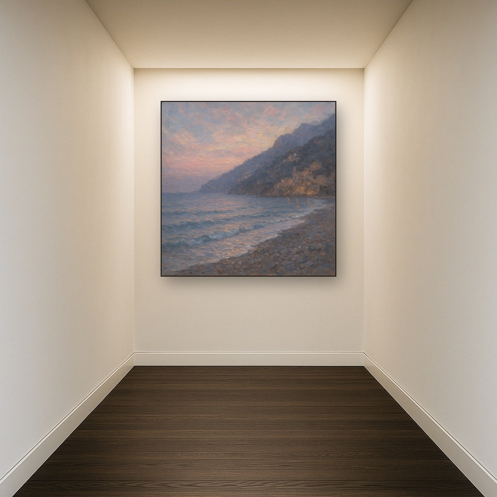 Twilight Tide at Amalfi Seascape Oil Painting - View 5