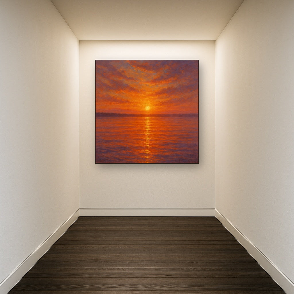 Sunset Glow on Warm Tidal Basin Waters No. 4 Fine Art Oil Painting - View 5