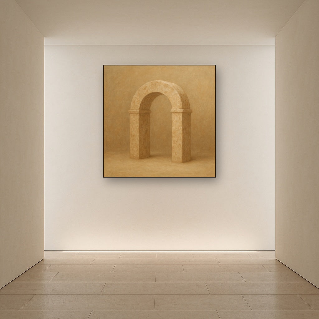 Travertine Stone Arch & Earth Tones No. 10 Oil Painting - View 5