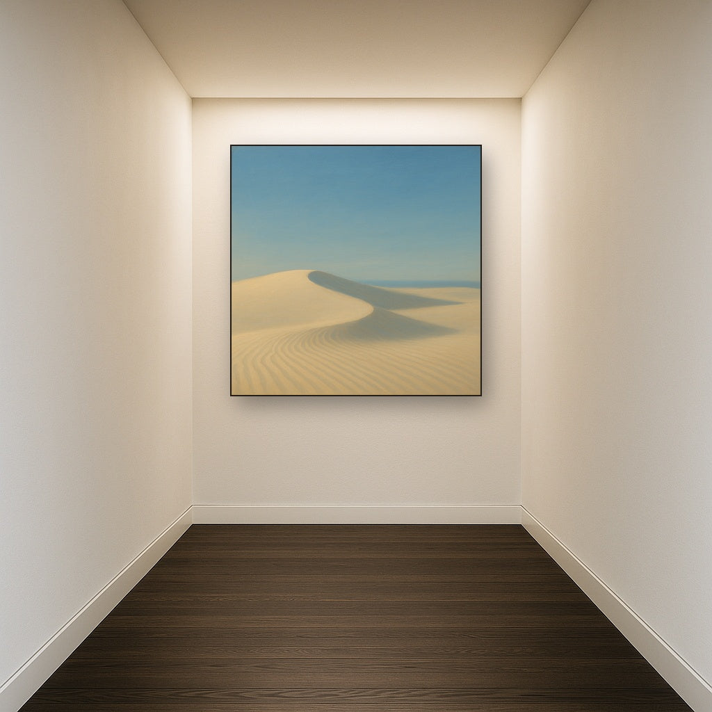 Minimalist Sand Dunes under Expansive Sky No. 8 Fine Art Oil Painting - View 5