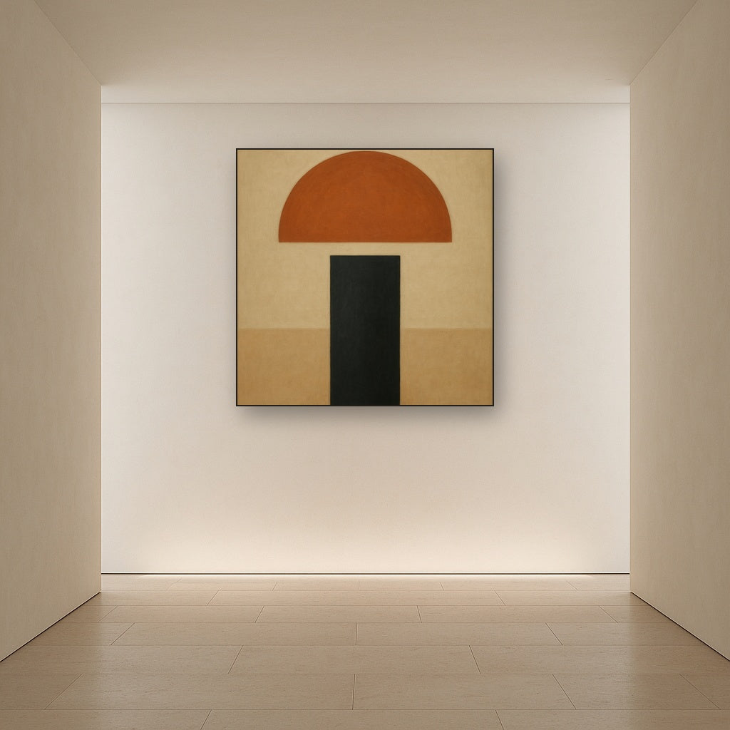 Semicircle Horizon & Minimalist Pillar No. 20 Oil Painting - View 5