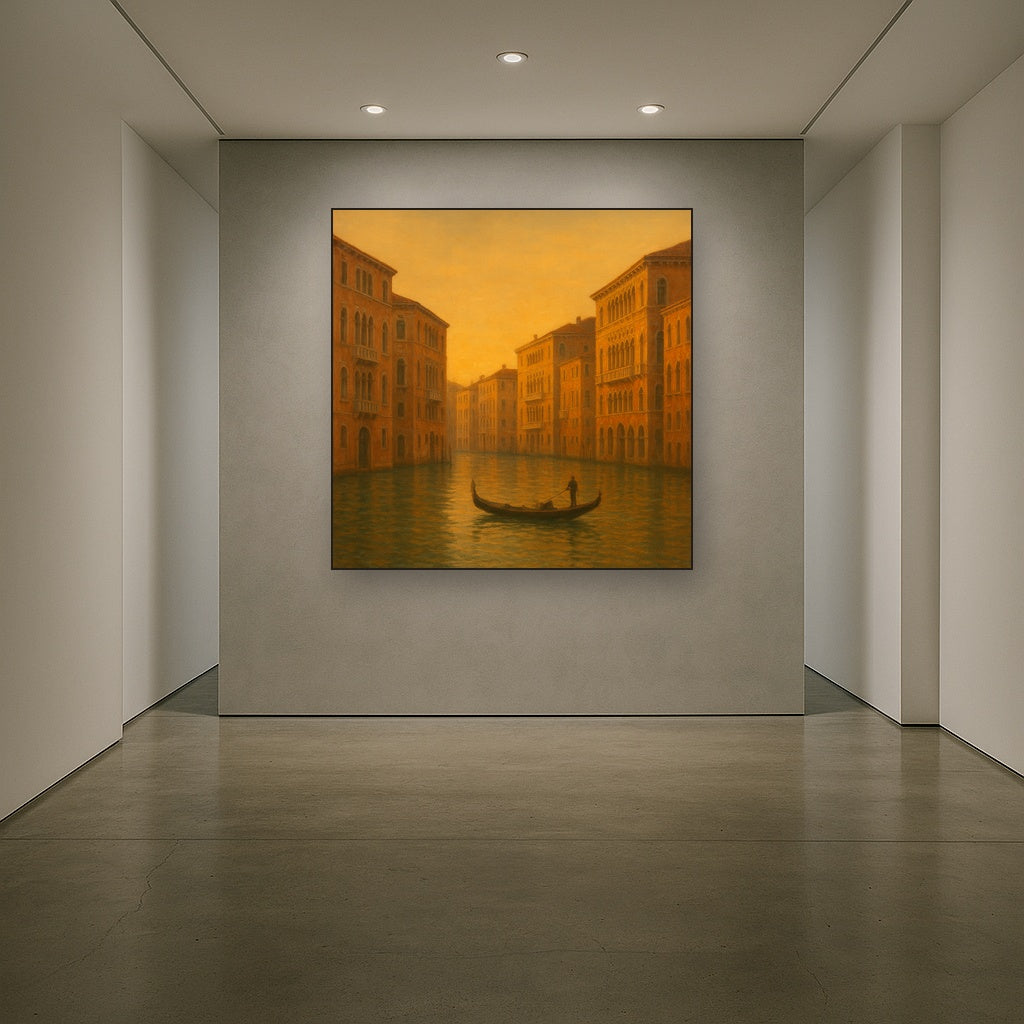 Venetian Canal Palaces at Golden Hour No. 2 Oil Painting - View 5