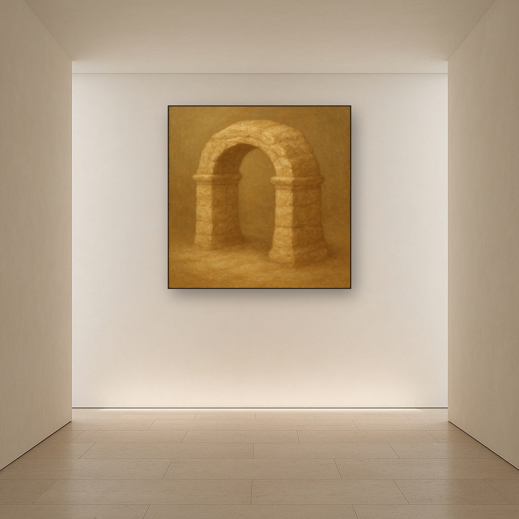 Travertine Stone Arch & Earth Tones No. 5 Oil Painting - View 5