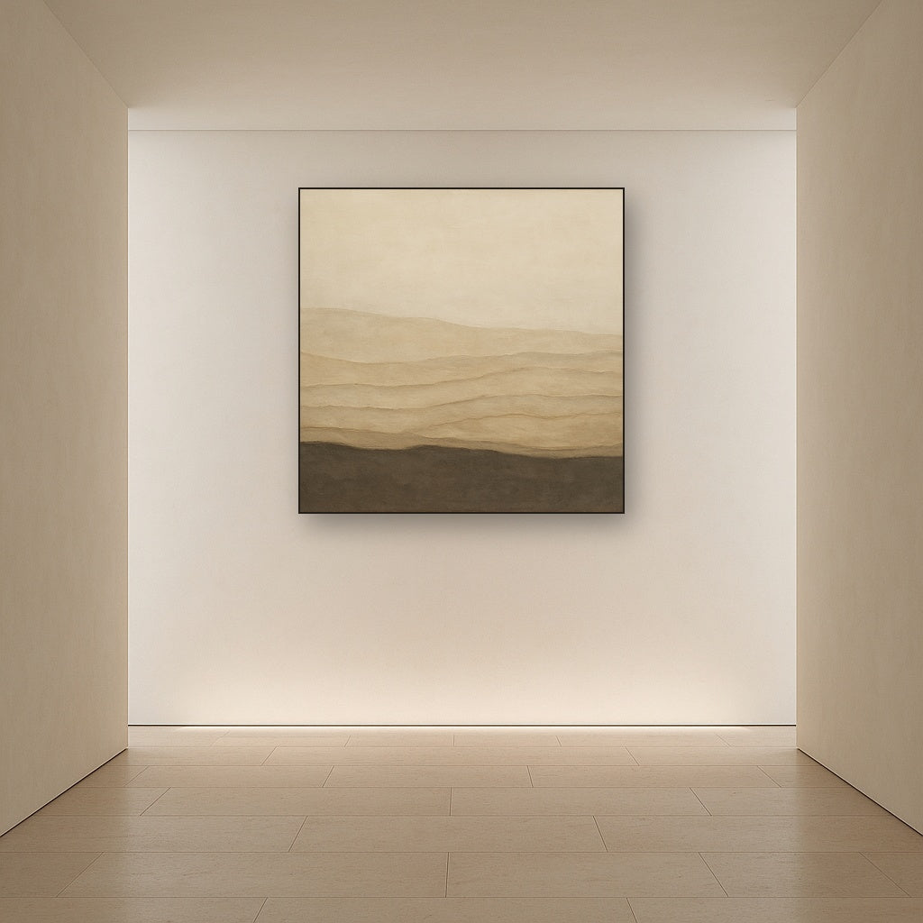 Raw Limestone Horizon & Washed Linen No. 30 Oil Painting - View 5