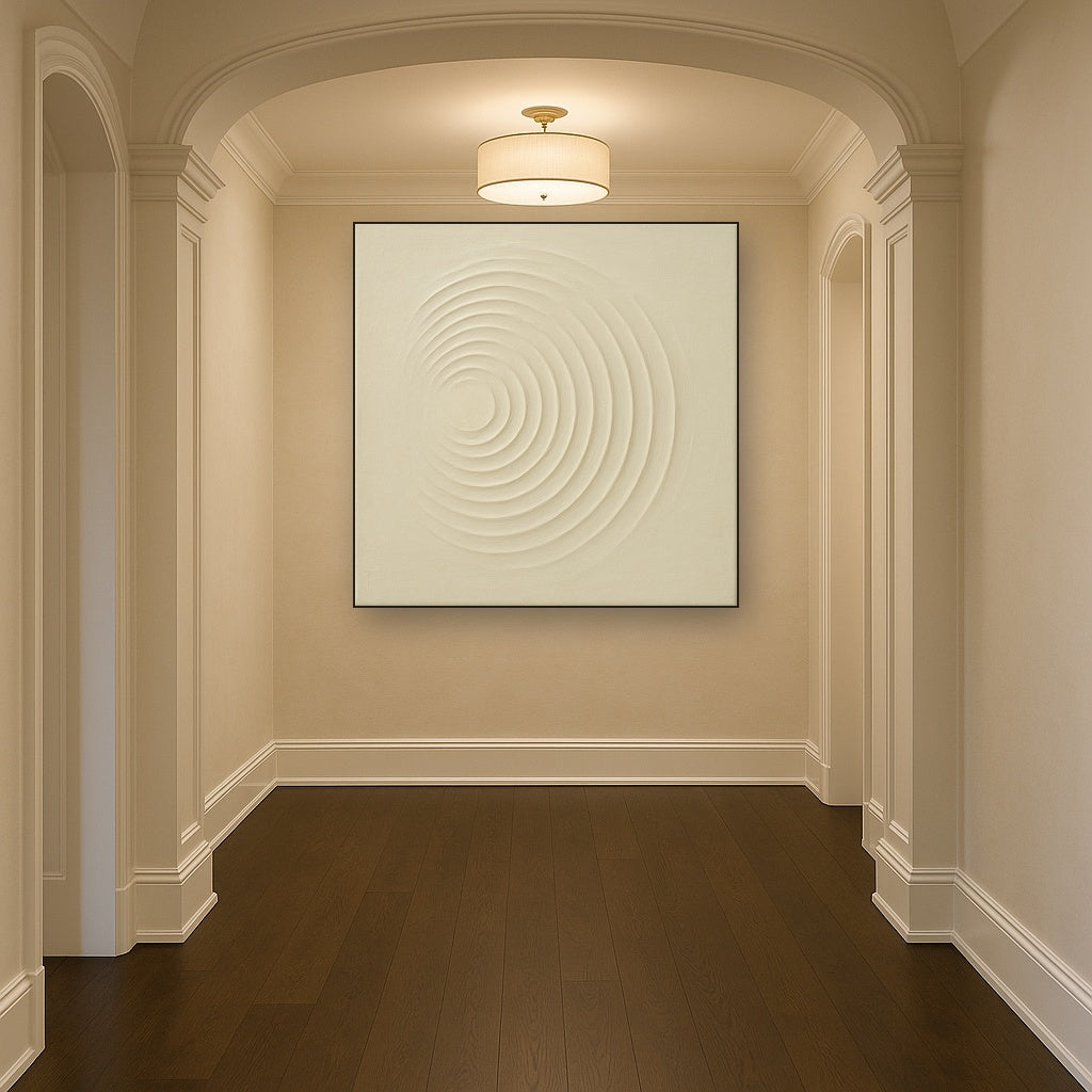 Radial Sunburst Plaster Ridge No. 5 - Modern Fine Art Oil Painting - View 5