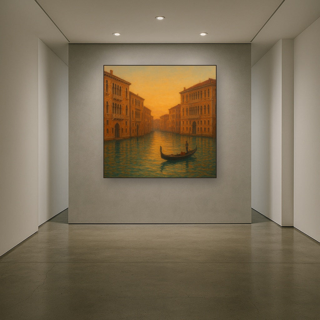 Venetian Canal Palaces at Golden Hour No. 5 Oil Painting - View 5