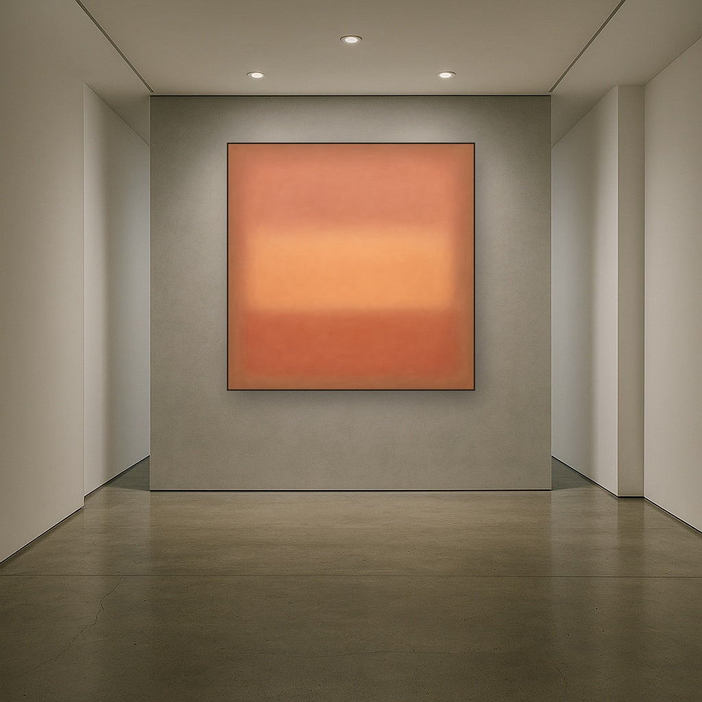 Blush Rose & Dusky Terracotta Ambient Glow No. 17 Oil Painting - View 5