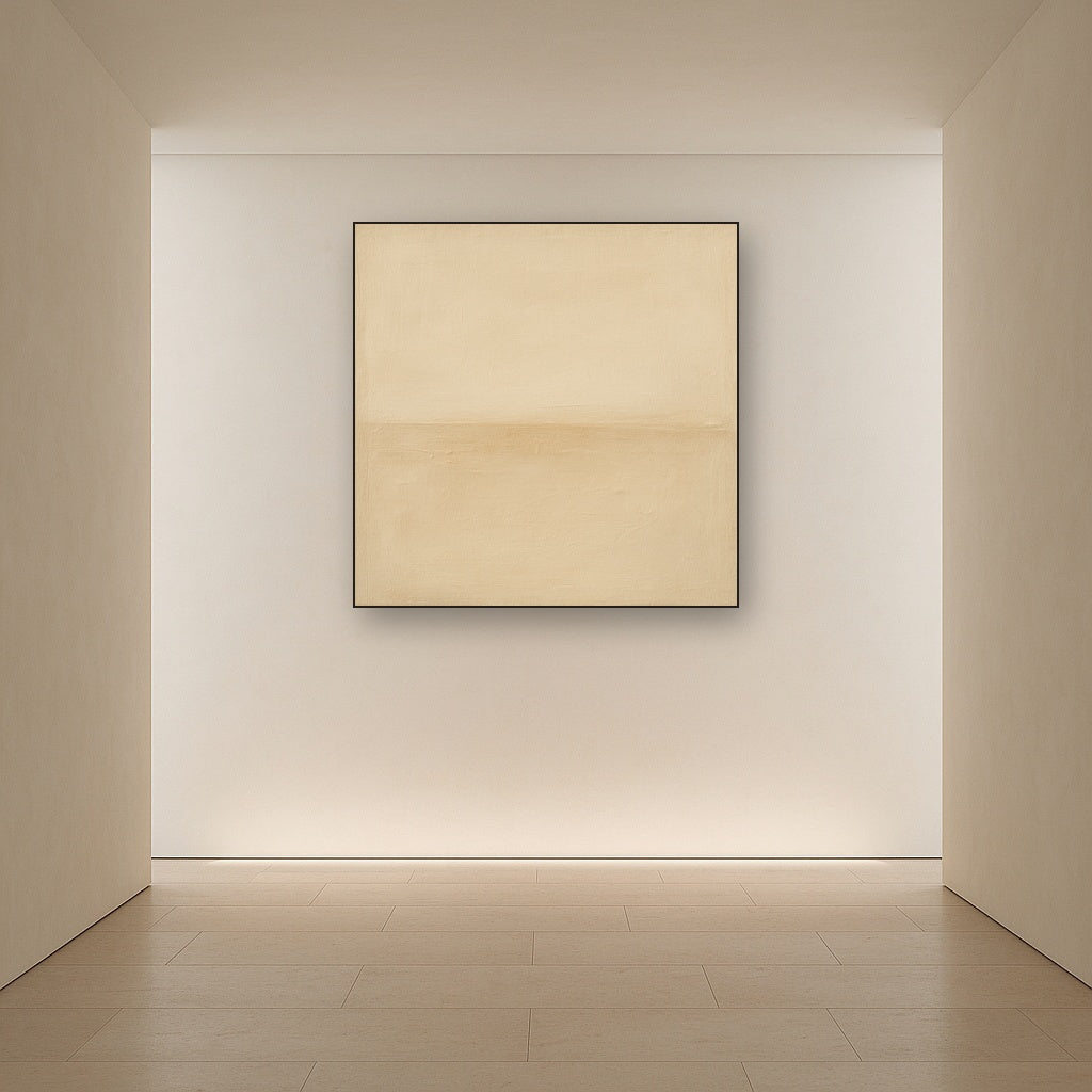 Earthy Raw Linen Texture Field No. 4 - Modern Fine Art Oil Painting - View 5