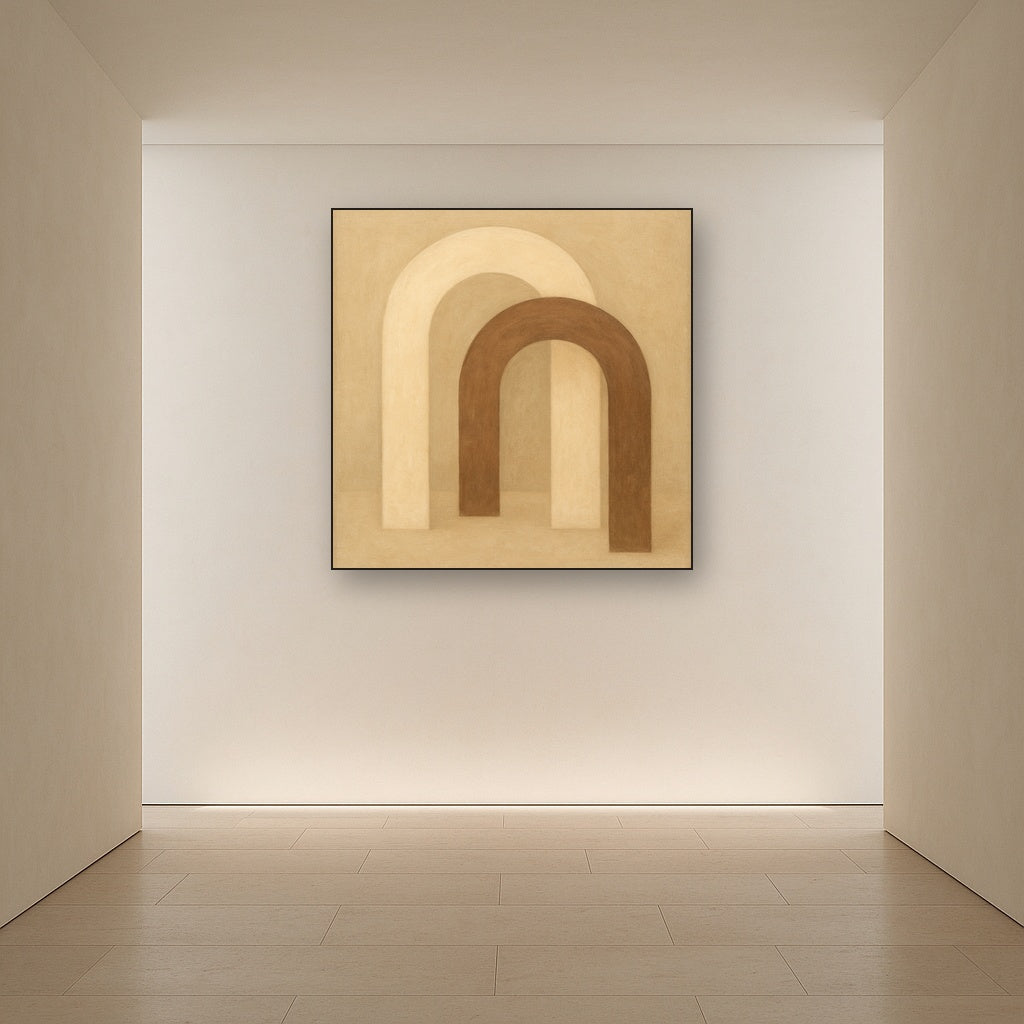 Minimalist Japandi Archways No. 10 - Modern Fine Art Oil Painting - View 5