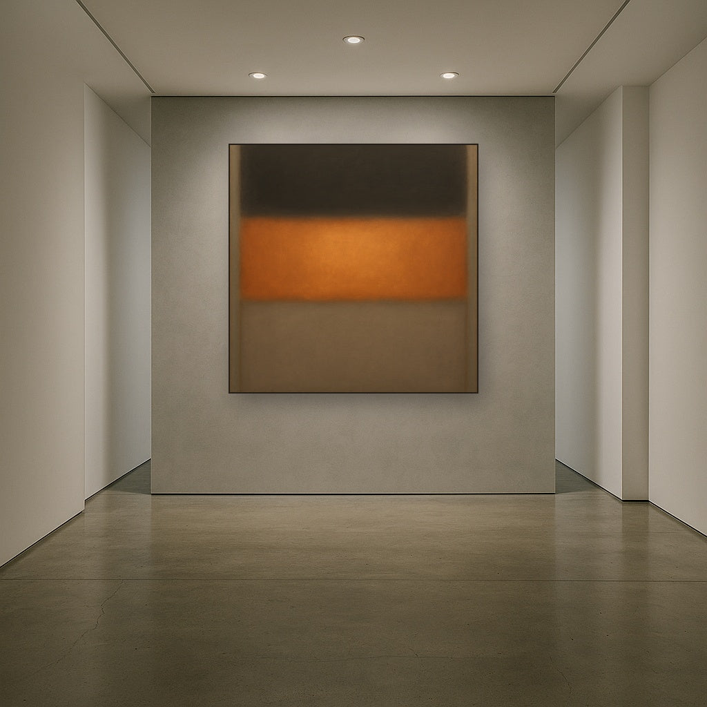 Charcoal Slate & Burnished Copper Horizon No. 16 Oil Painting - View 5