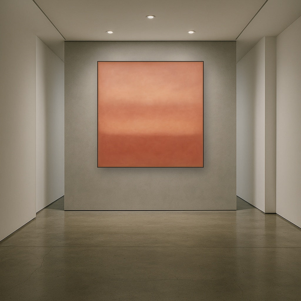 Blush Rose & Dusky Terracotta Ambient Glow Oil Painting - View 5