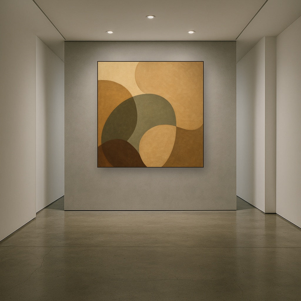 Organic Curved Shapes in Neutral Earth Pigments No. 10 Fine Art Oil Painting - View 5
