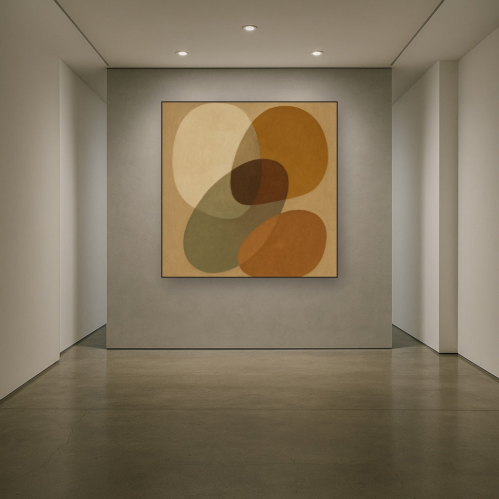 Organic Curved Shapes in Neutral Earth Pigments No. 15 Fine Art Oil Painting - View 5