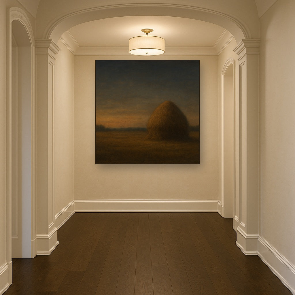 Dusk Horizon over Weathered Haystack No. 3 Oil Painting - View 5