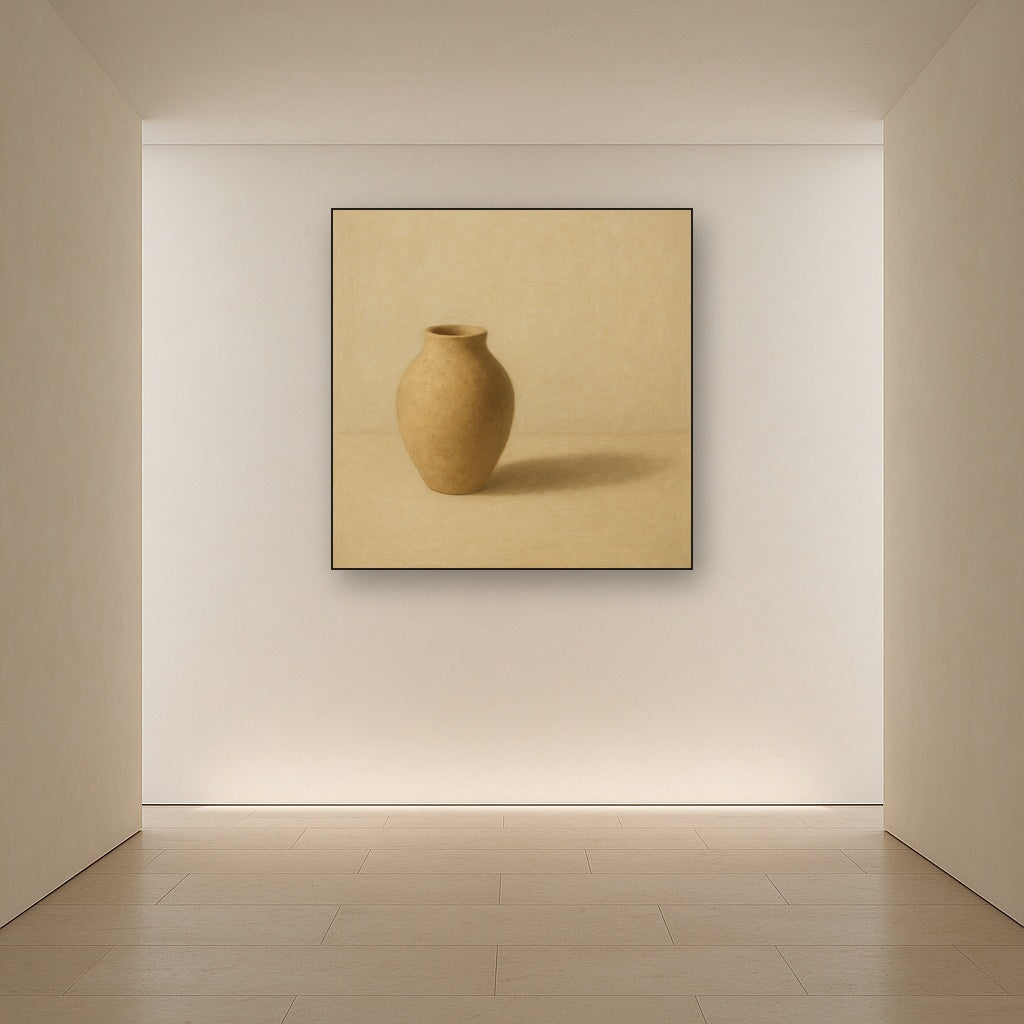 Organic Clay Vessel & Solitary Shadow No. 27 Oil Painting - View 5