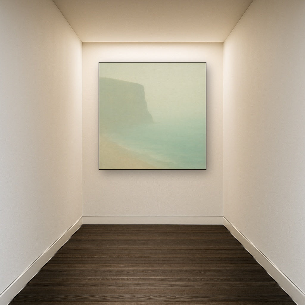 Solitary Headland in Fog No. 9 - Modern Fine Art Oil Painting - View 5
