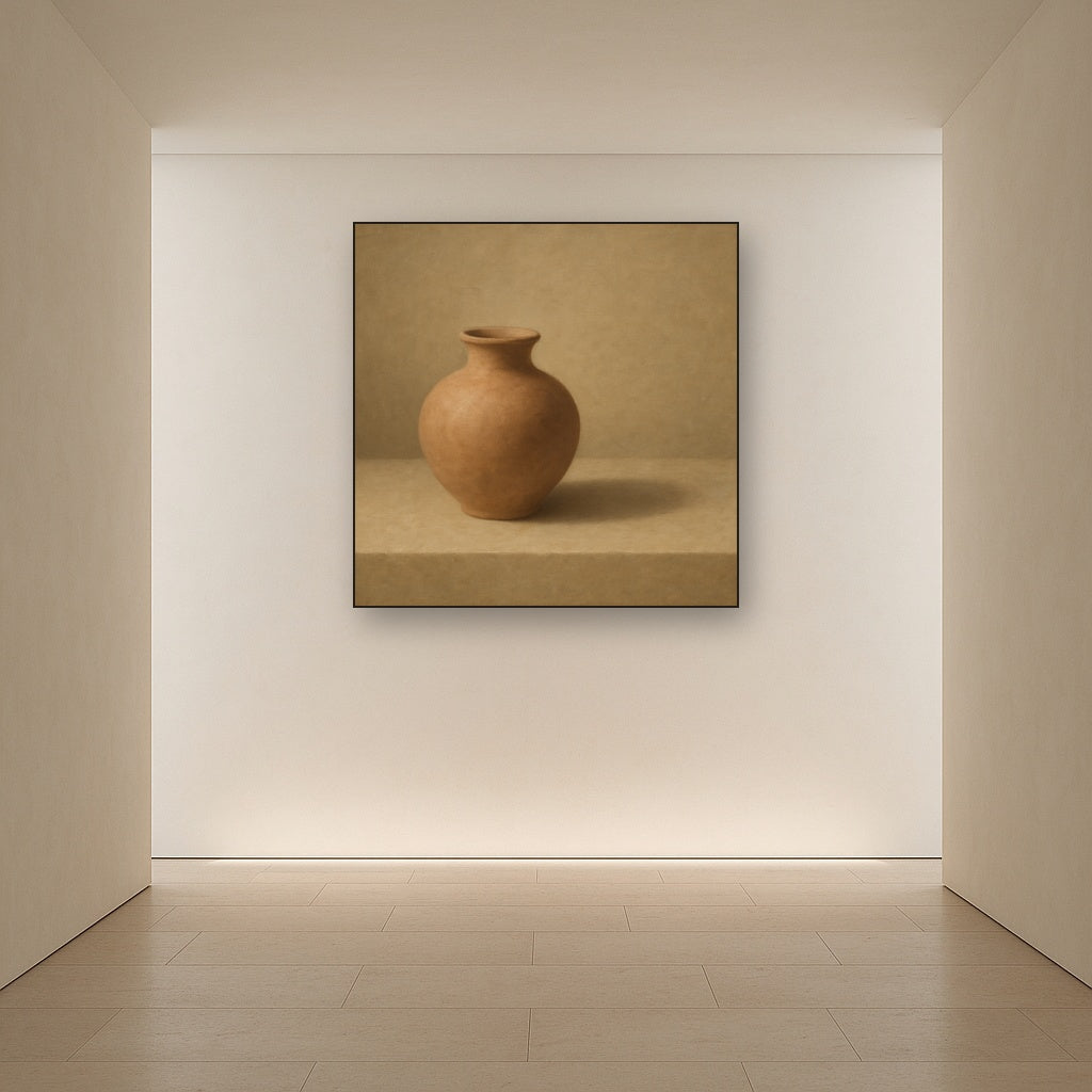 Organic Clay Vessel & Solitary Shadow No. 2 Oil Painting - View 5