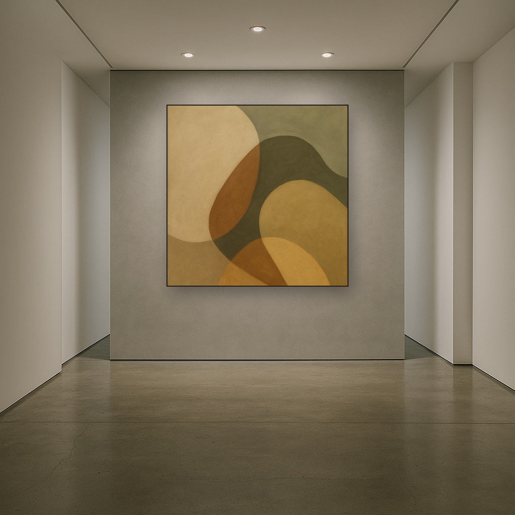 Organic Curved Shapes in Neutral Earth Pigments No. 8 Fine Art Oil Painting - View 5