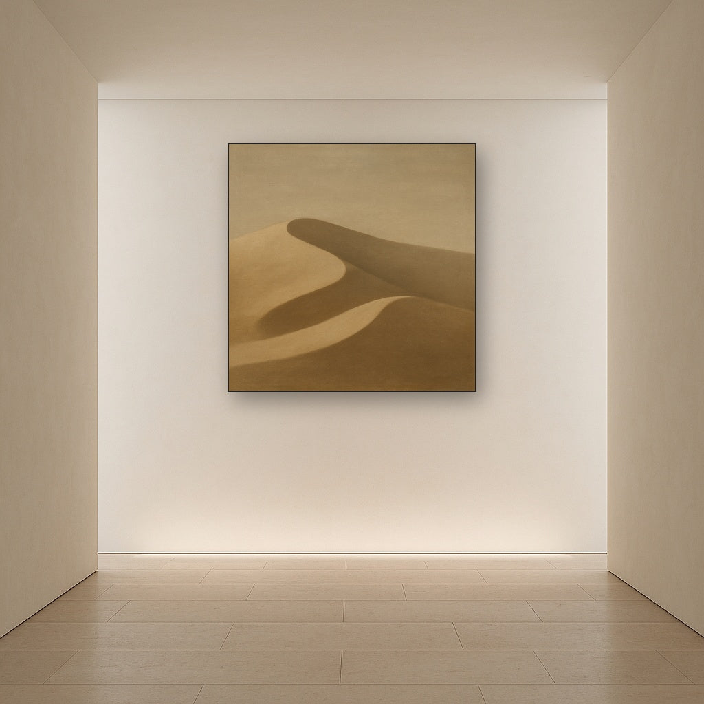 Muted Desert Dune Geometry No. 8 - Modern Fine Art Oil Painting - View 5