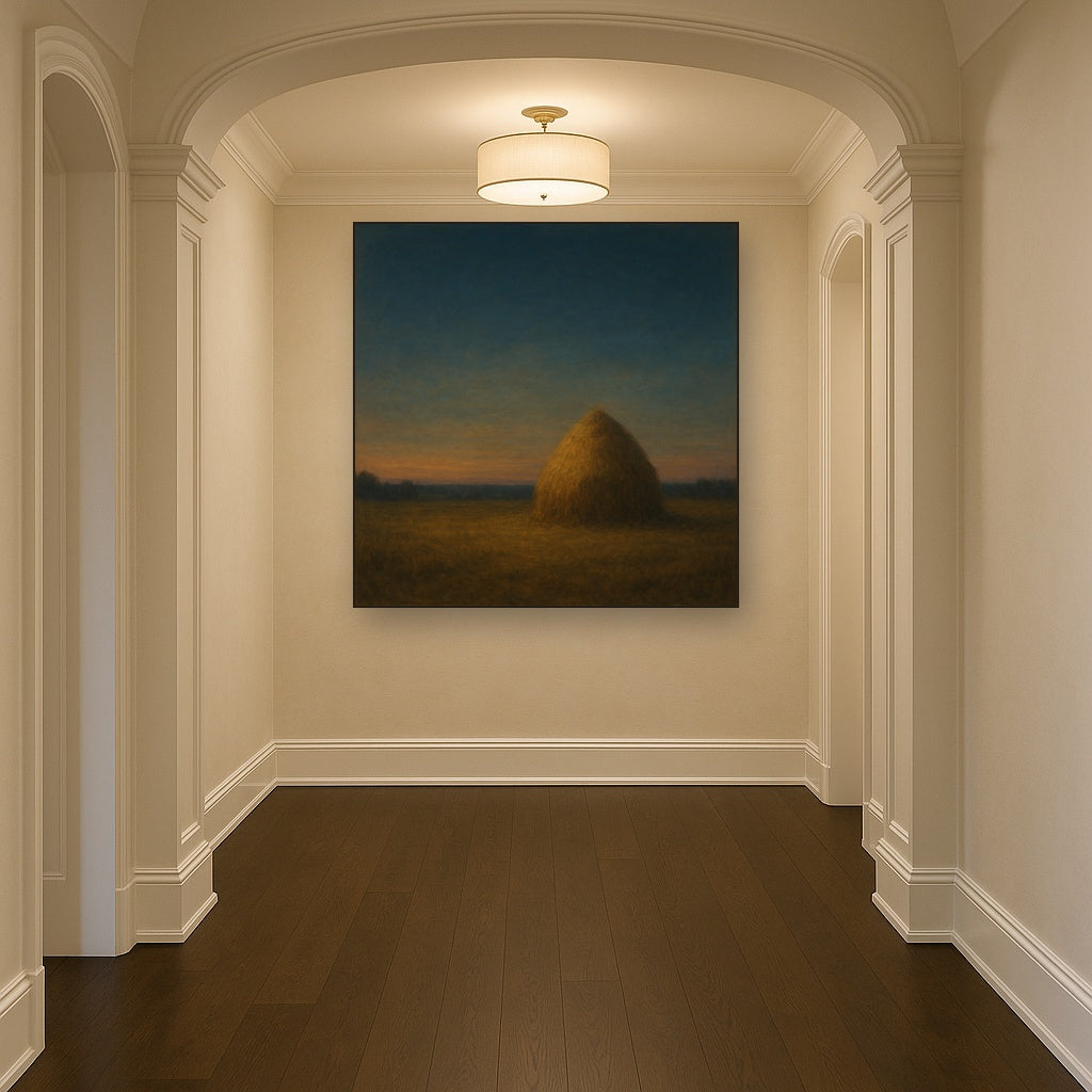 Dusk Horizon over Weathered Haystack Oil Painting - View 5