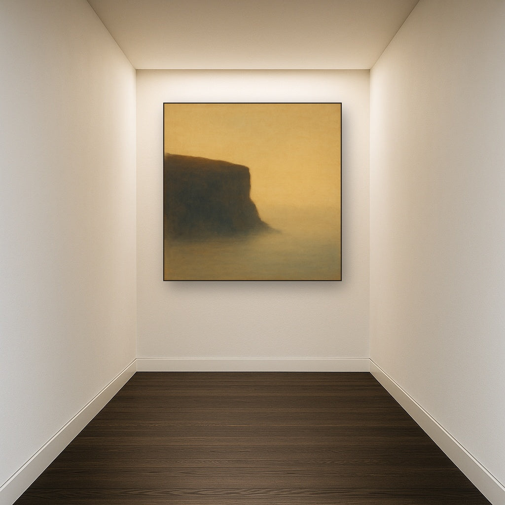 Solitary Headland in Fog No. 9 - Modern Fine Art Oil Painting - View 5