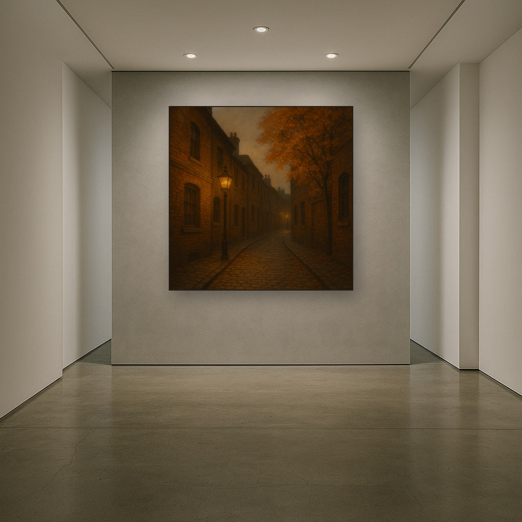 London Gaslamp Alley in Autumn Dusk No. 17 Oil Painting - View 5