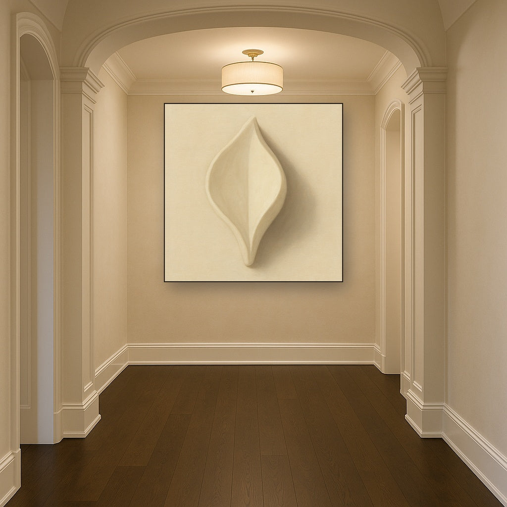 Sculpted Ivory Floral Contour No. 1 - Modern Fine Art Oil Painting - View 5