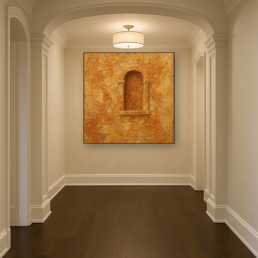 Tuscan Stucco Relic Heavy Texture Oil Painting - View 5