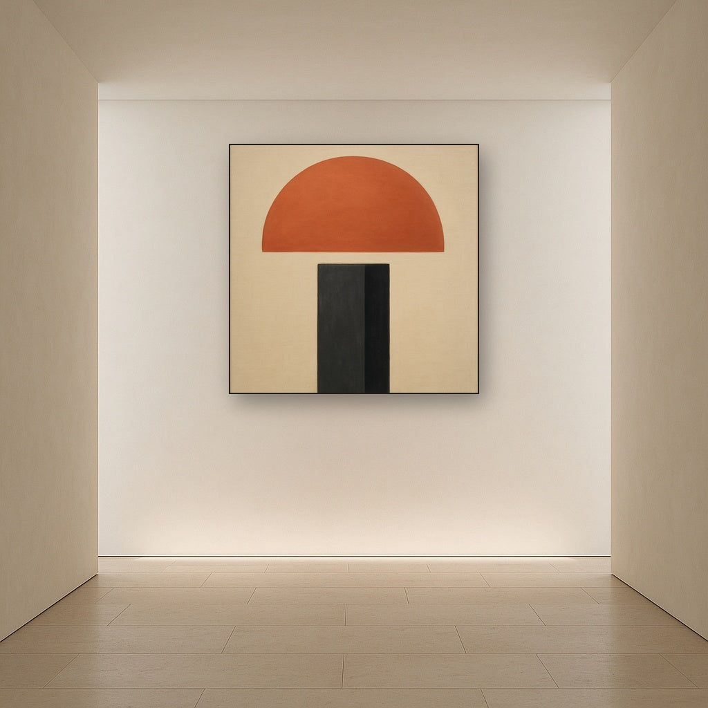 Semicircle Horizon & Minimalist Pillar No. 15 Oil Painting - View 5