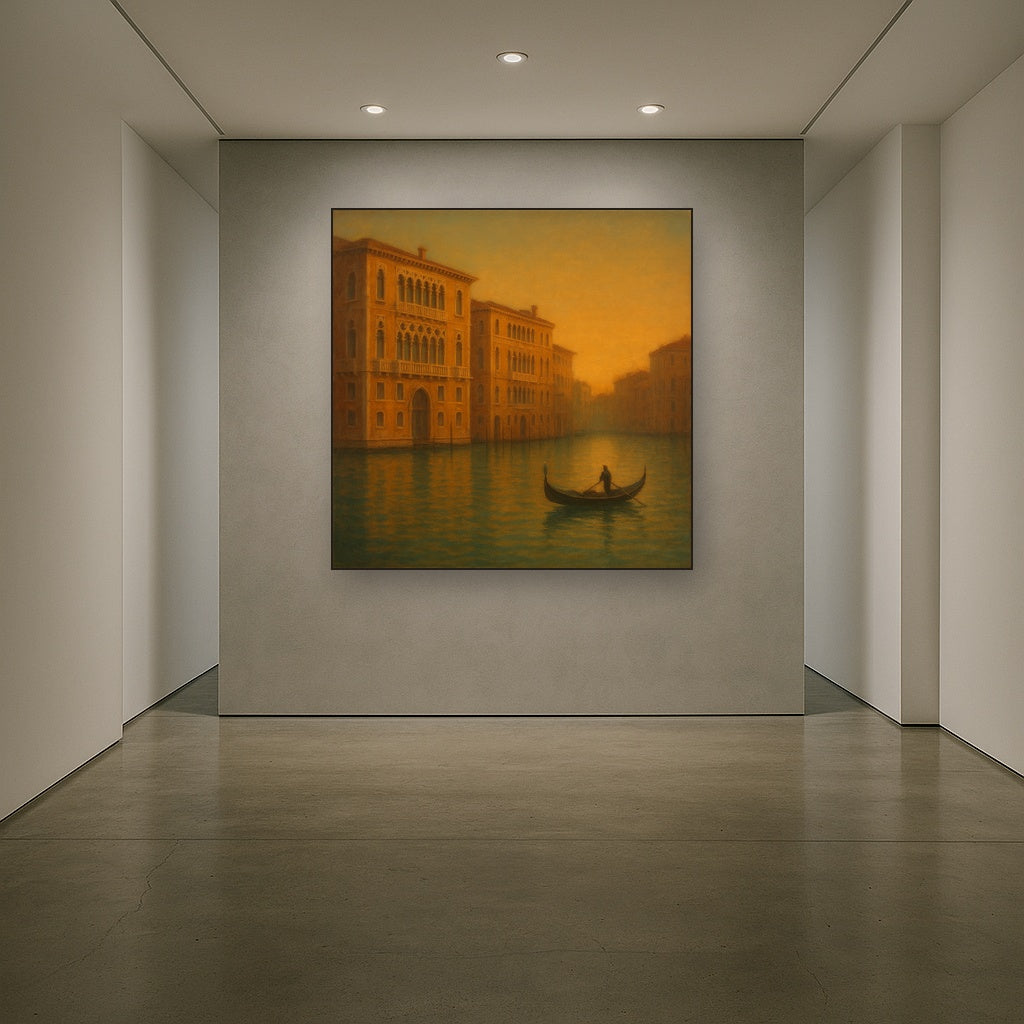 Venetian Canal Palaces at Golden Hour No. 29 Oil Painting - View 5