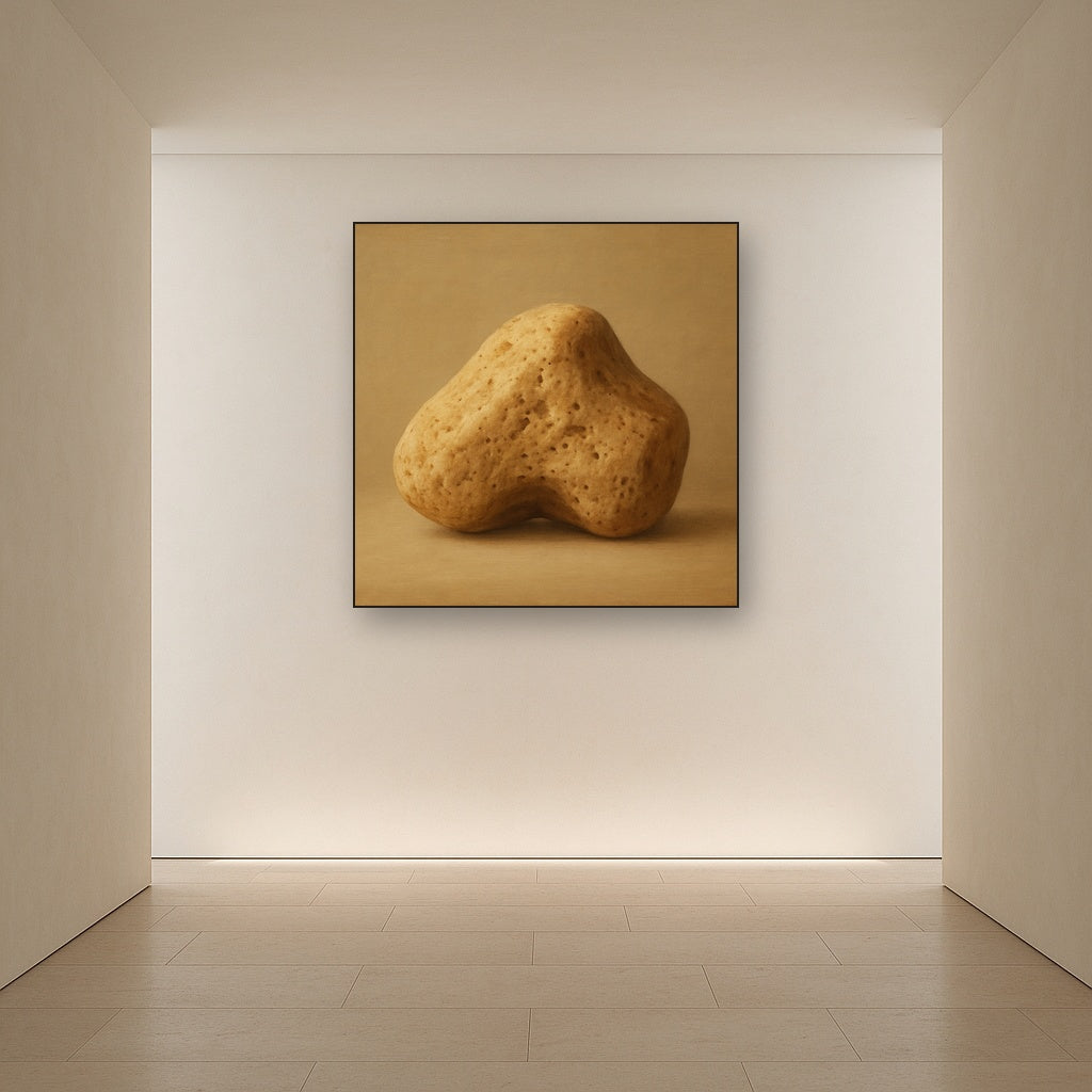 Zen Stone & Warm Grey Void No. 5 - Modern Fine Art Oil Painting - View 5
