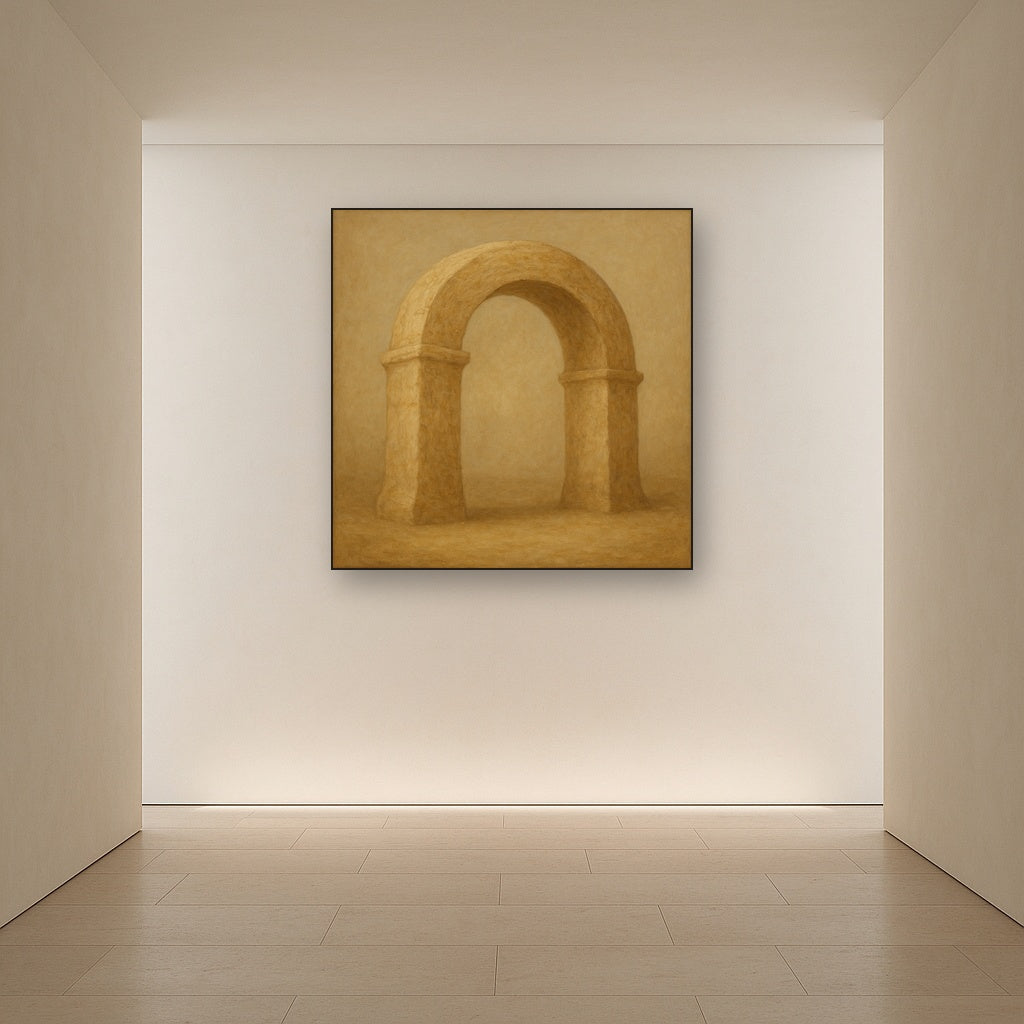 Travertine Stone Arch & Earth Tones No. 12 Oil Painting - View 5