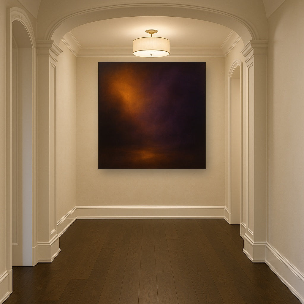 Burnt Amber & Velvet Amethyst Atmosphere Oil Painting - View 5