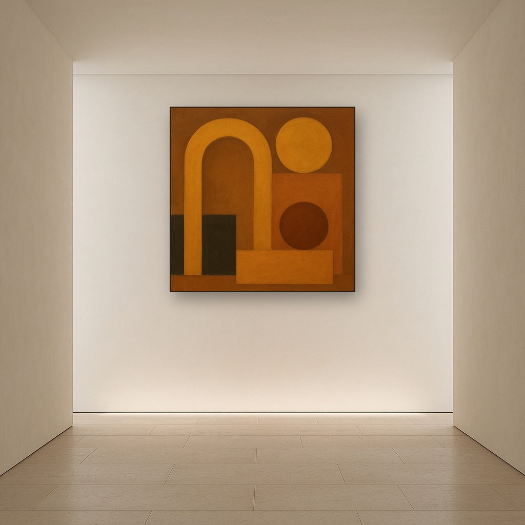 Arch & Circle Equilibrium in Warm Earth Tones No. 20 Oil Painting - View 5