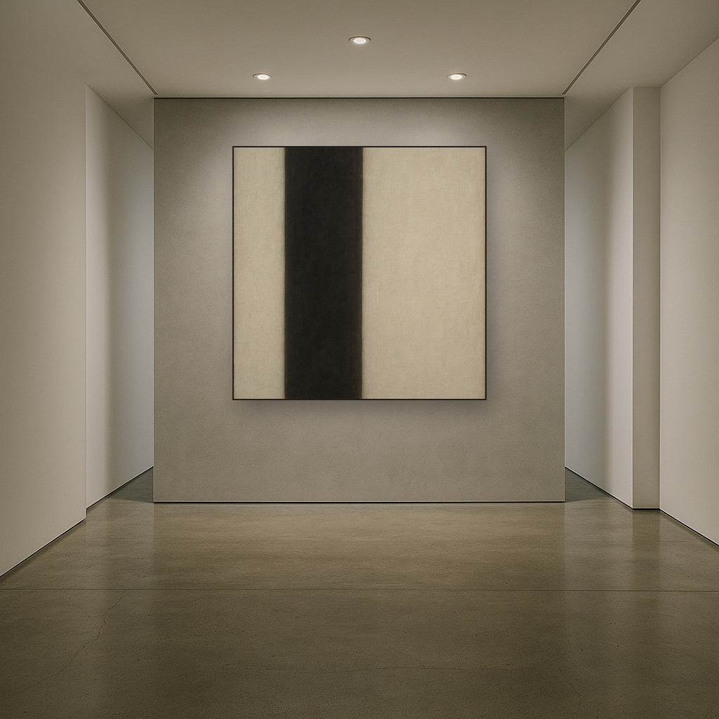Deep Charcoal & Bone Monolith No. 1 - Modern Fine Art Oil Painting - View 5